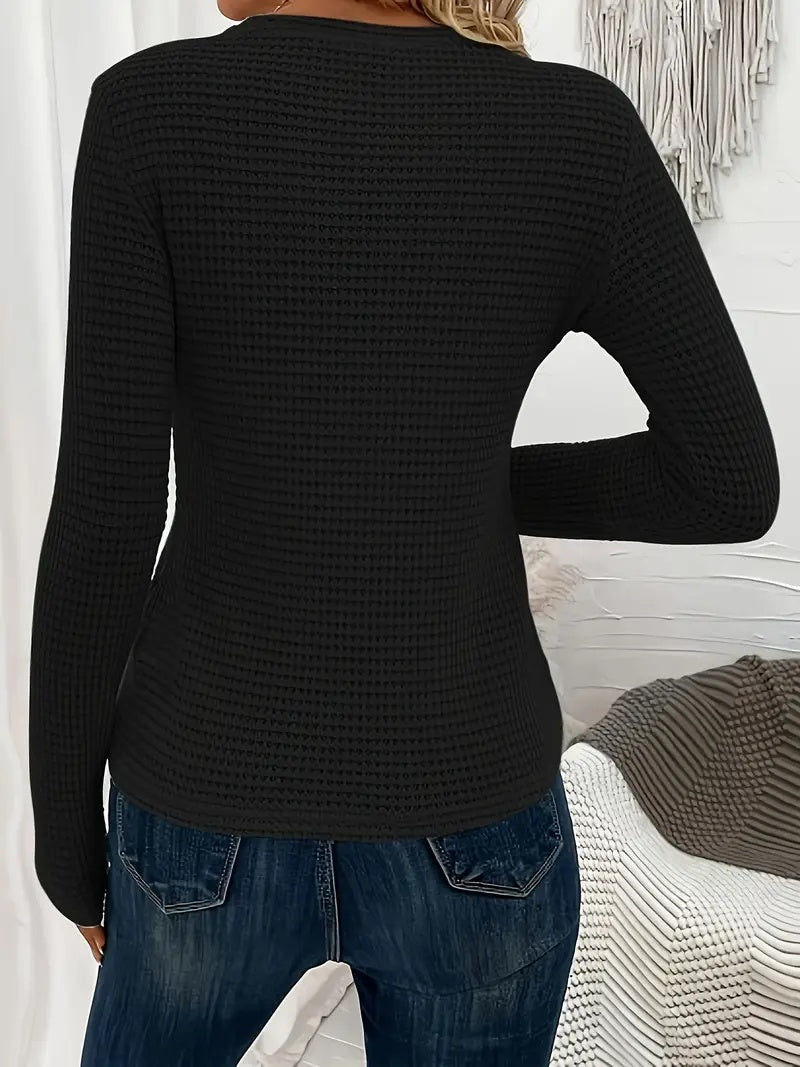 Elegant Round Neck Knit Top