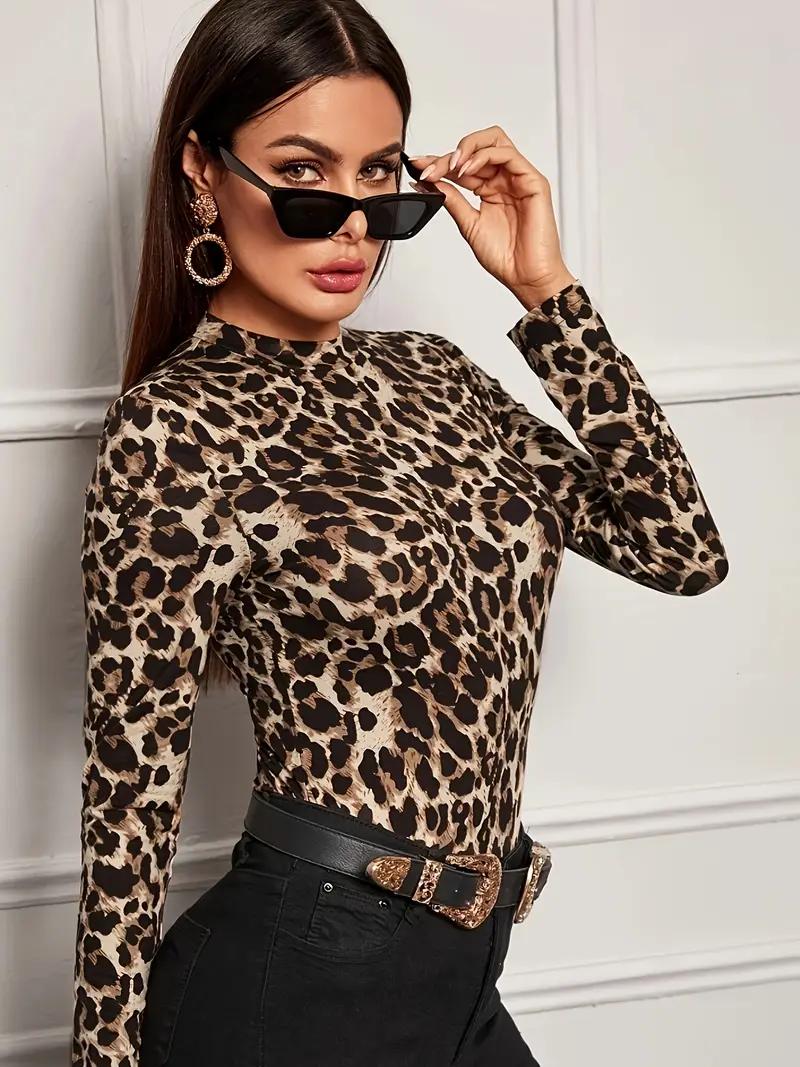 Leopard Print Turtleneck