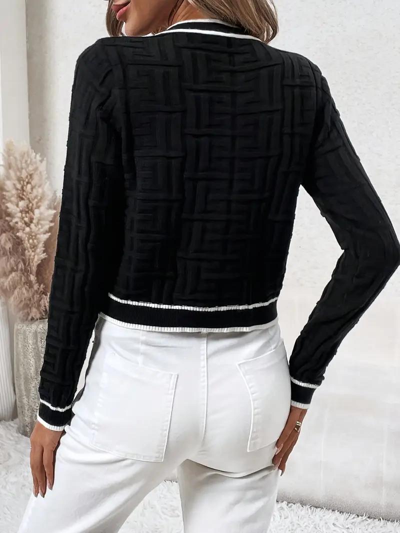 Elegant Striped Knit Jacket