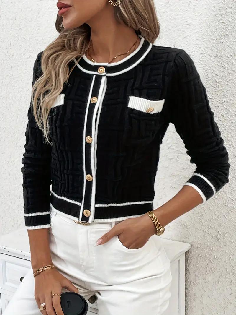 Elegant Striped Knit Jacket