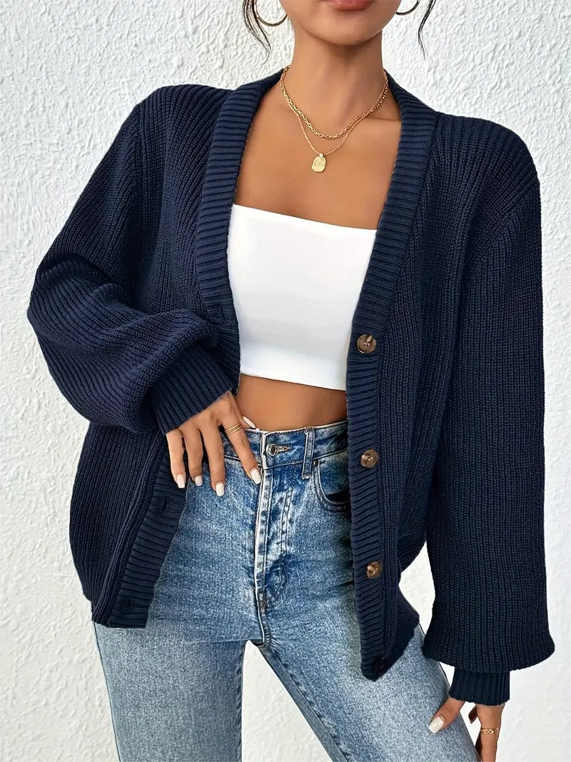 Elegant Buttoned Knit Cardigan