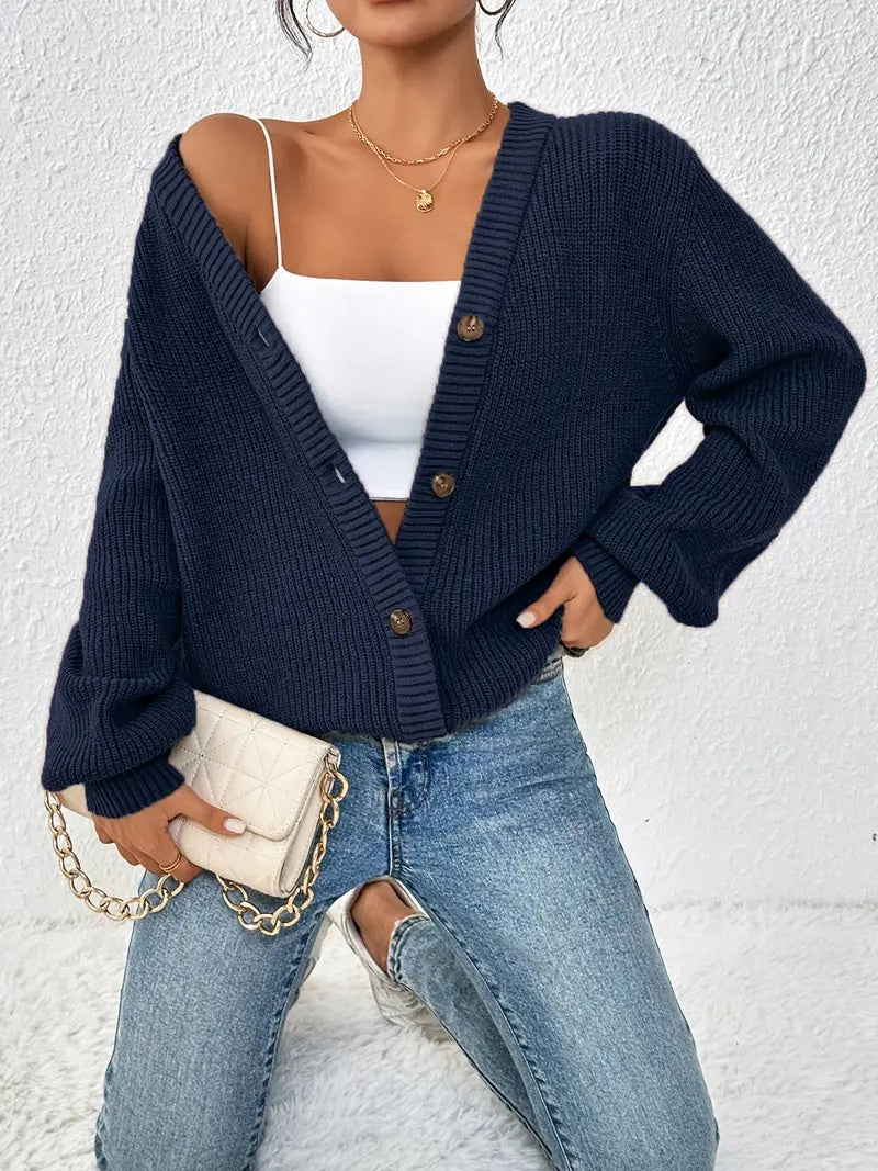 Elegant Buttoned Knit Cardigan