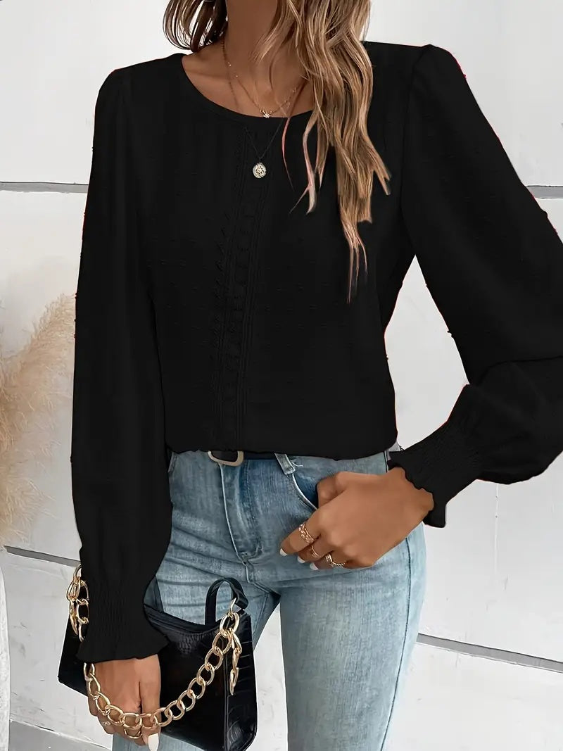 Classic Lace-Detail Blouse