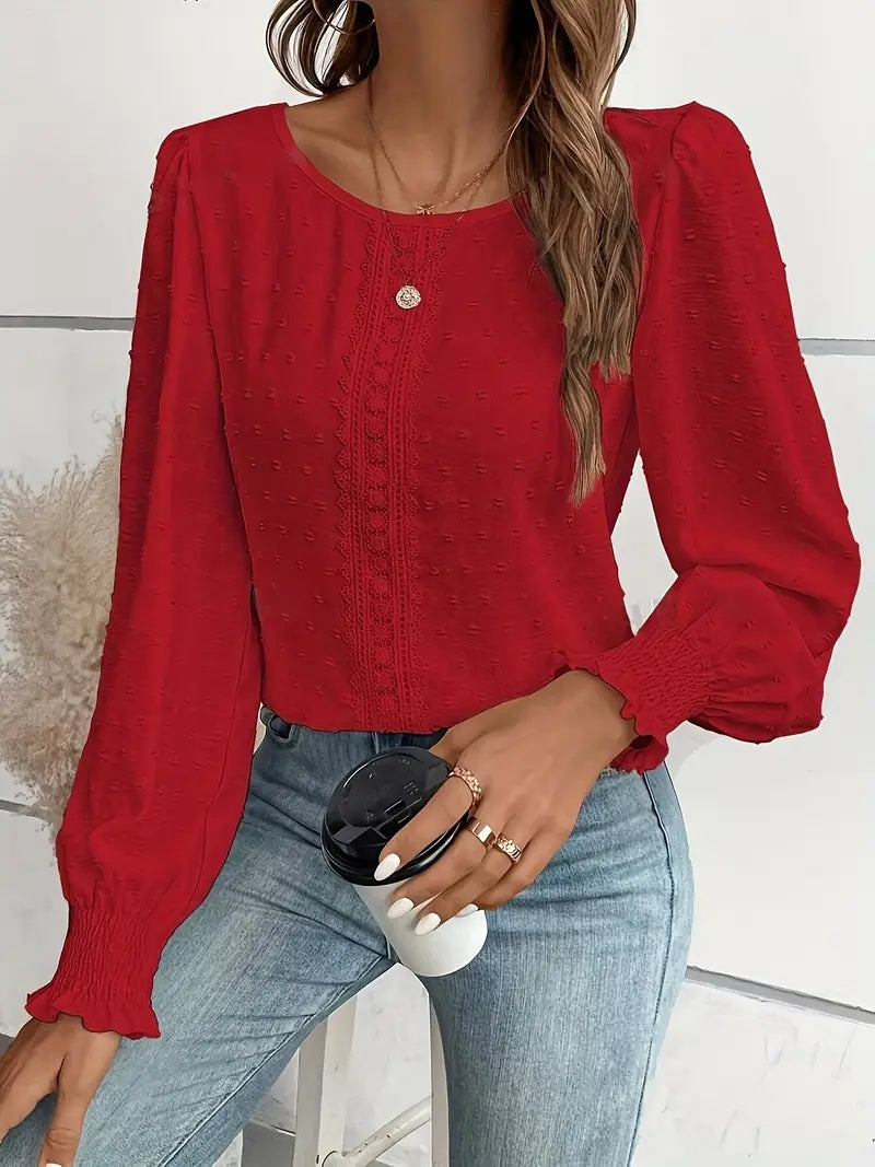 Classic Lace-Detail Blouse