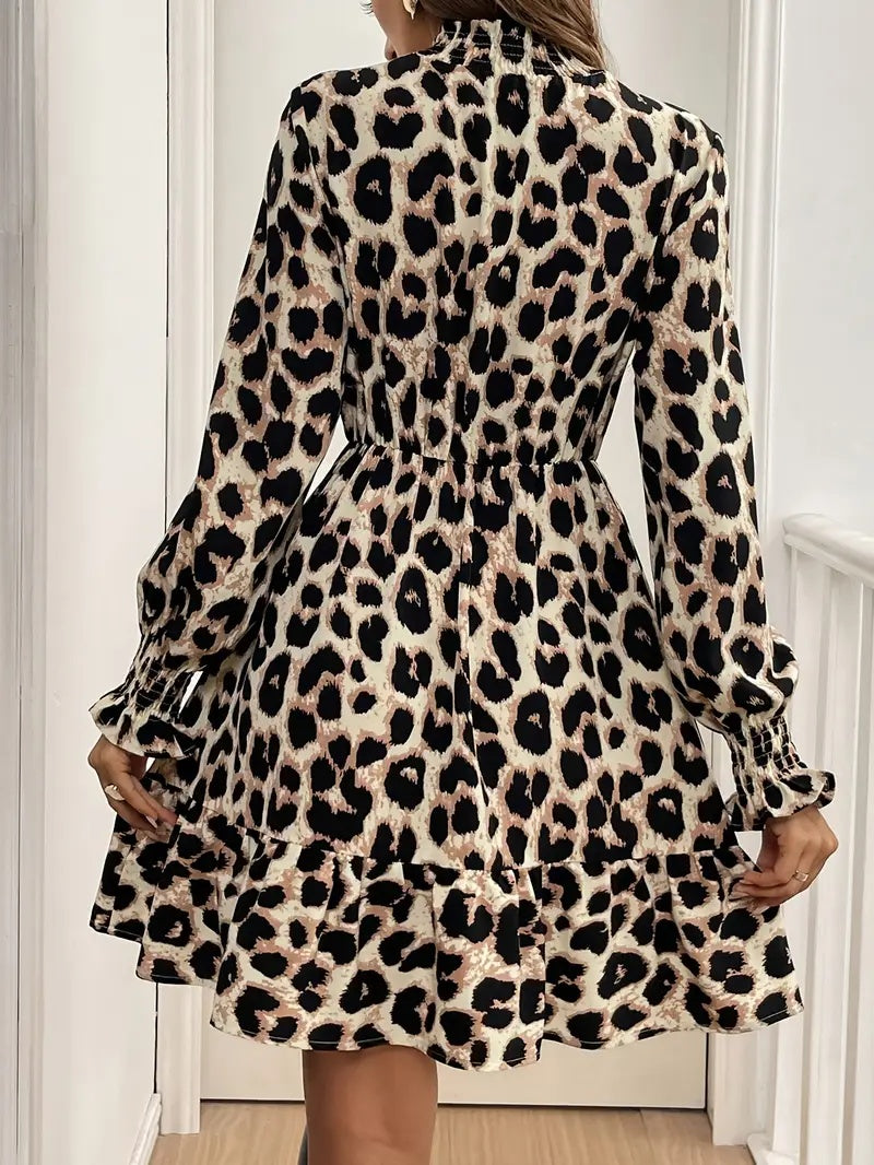 Chic Leopard Print Mini Dress