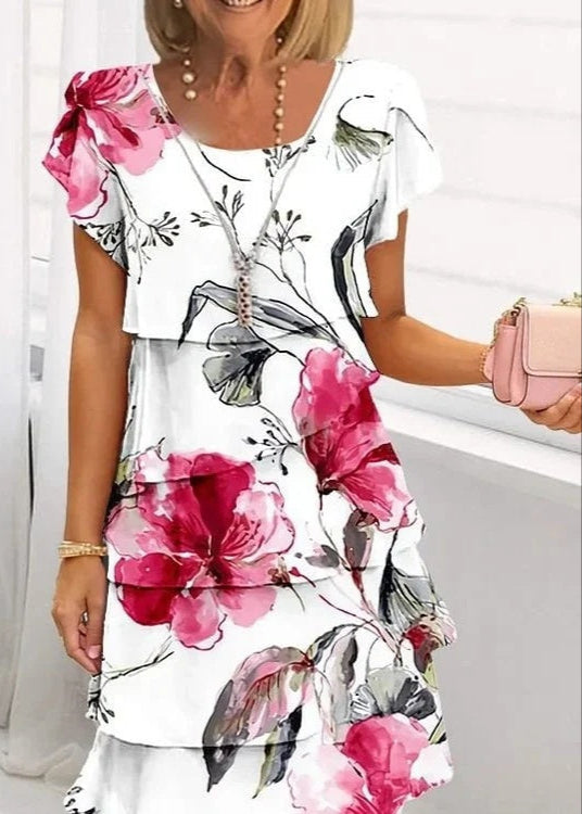 Cascading Floral Dress