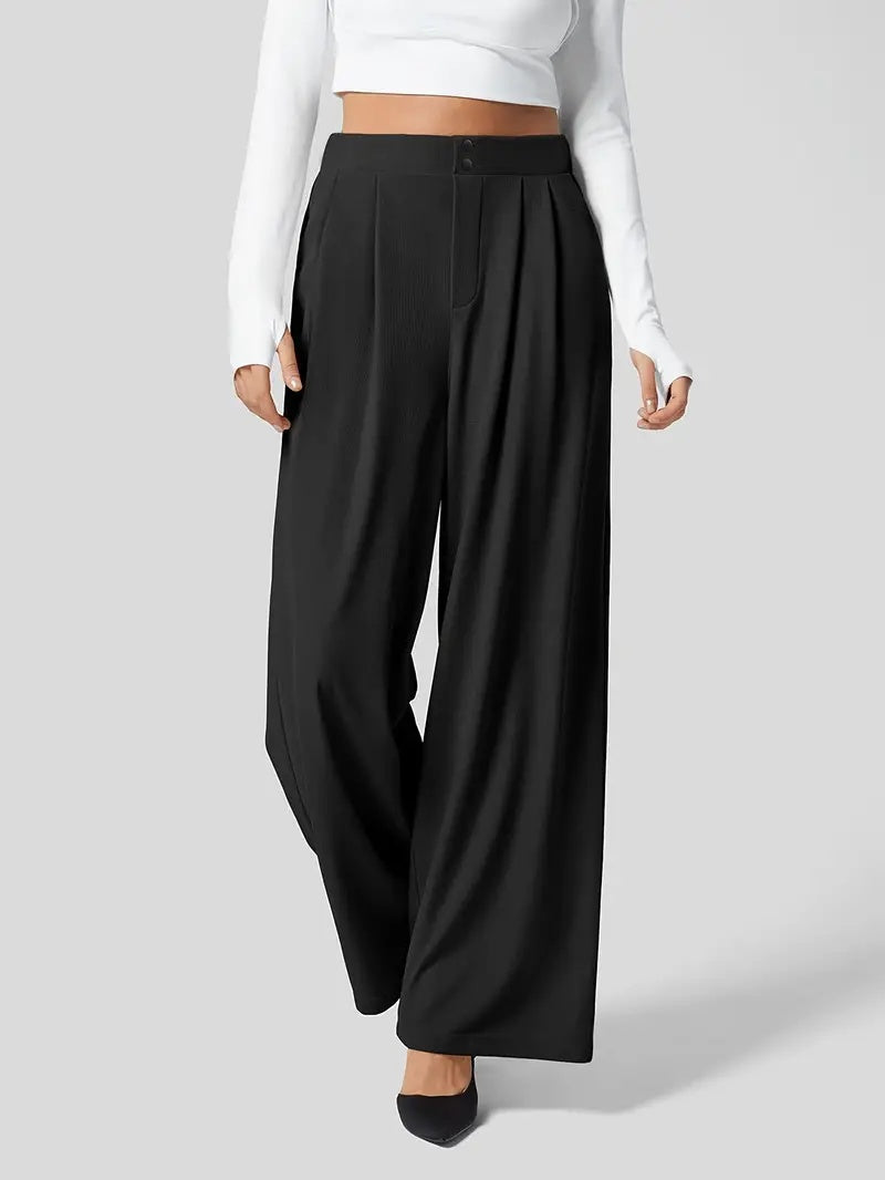 Chic Pleated Wide-Leg Pants