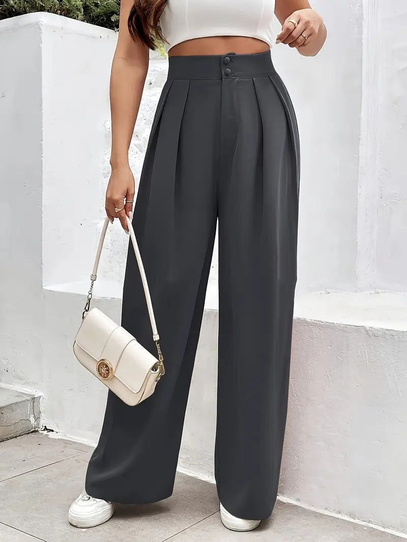 Chic Pleated Wide-Leg Pants