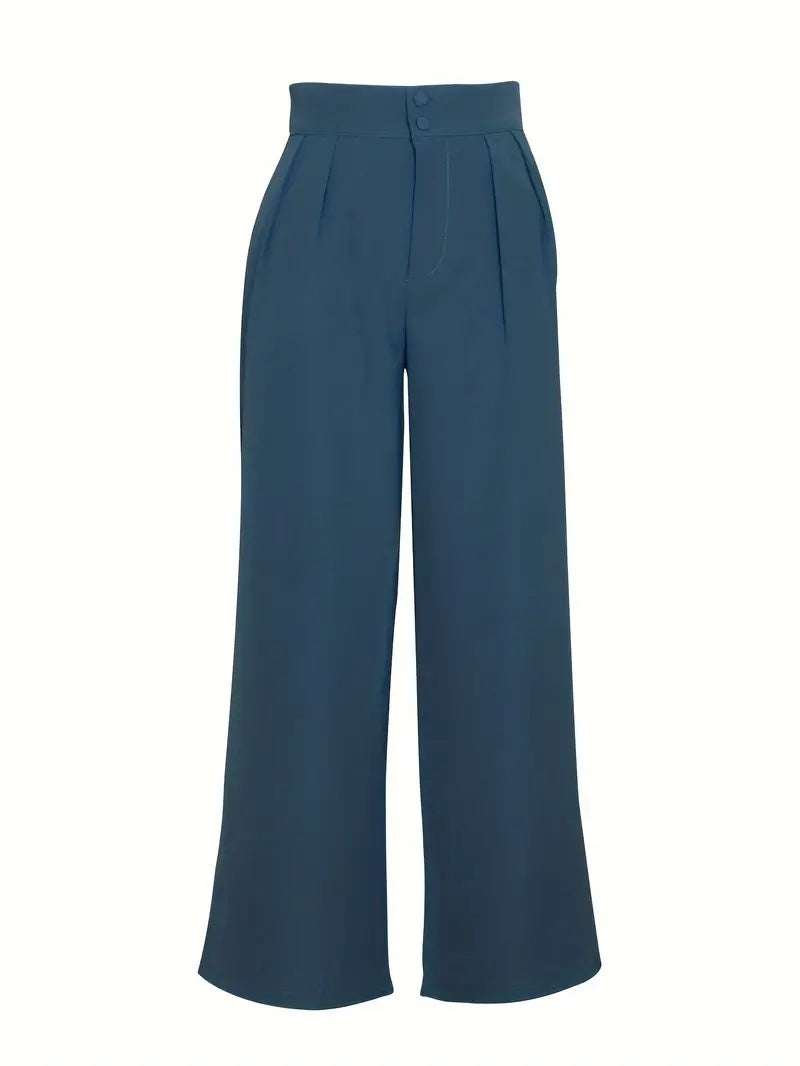 Chic Pleated Wide-Leg Pants