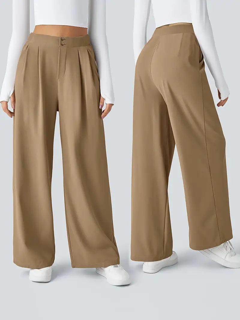 Chic Pleated Wide-Leg Pants