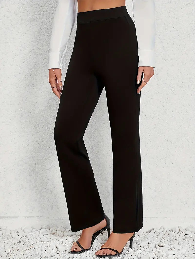 Stretch Straight-Leg Pants