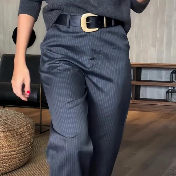 High-Waisted Straight-Leg Pants