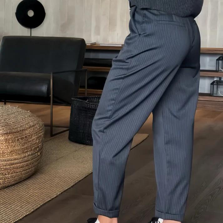 High-Waisted Straight-Leg Pants