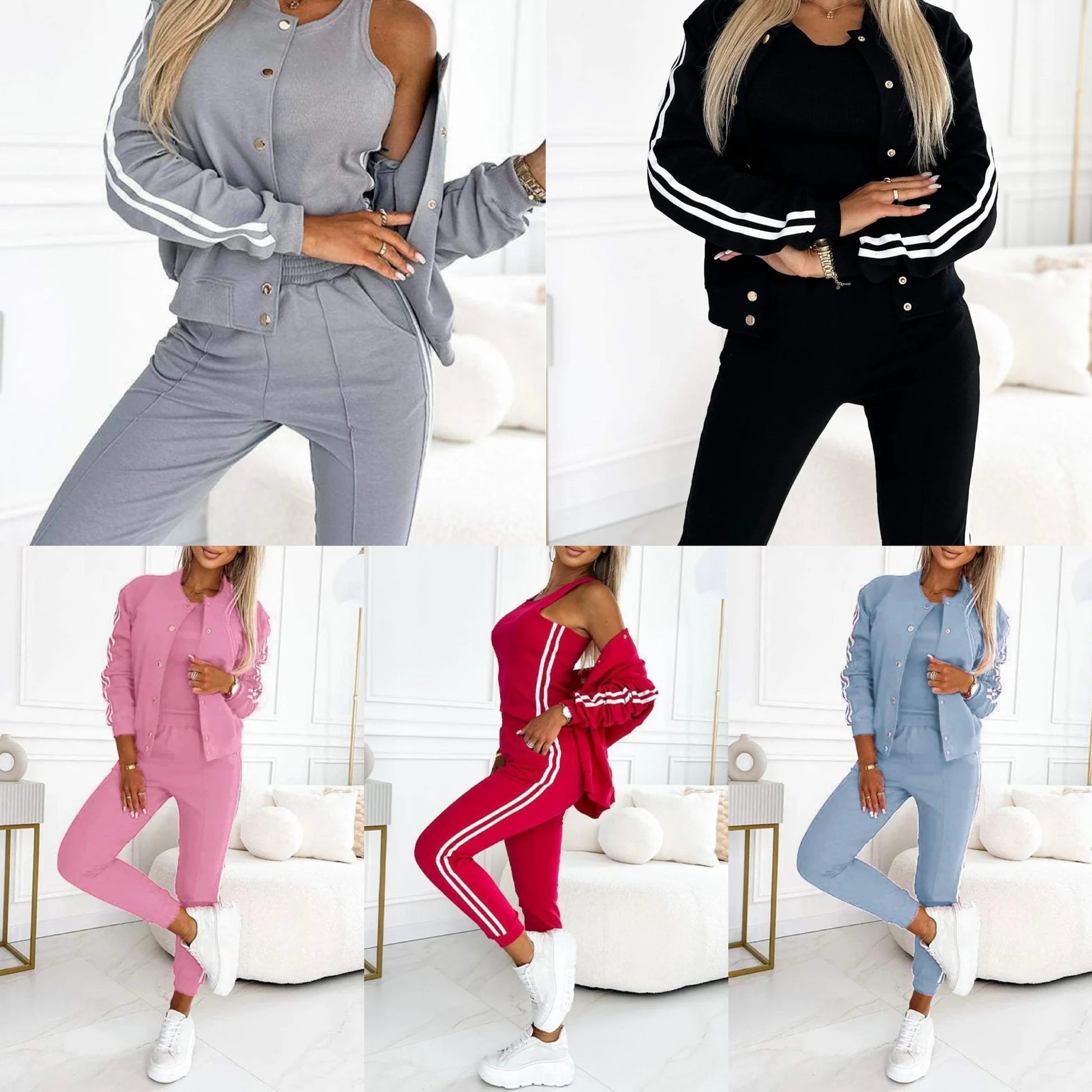 Striped 3-Piece Women's Baseball Set