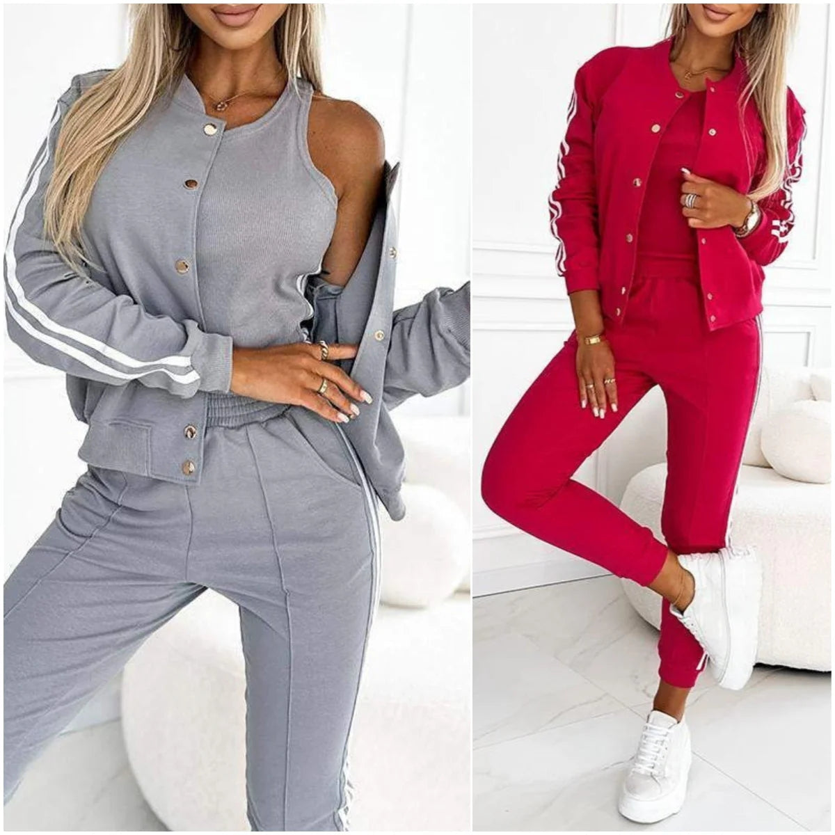 Striped 3-Piece Women's Baseball Set